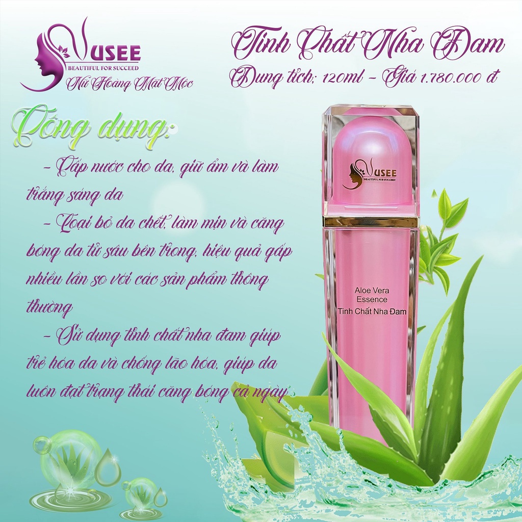Tinh Chất Nha Đam Nusee, Chất Dưỡng Mộc Mỹ Nhân 120ml (giá sỉ) Mẫu mới Nus07