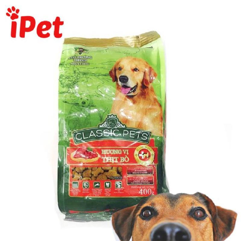 Thức Ăn Cho Chó Lớn Vị Thịt Bò Classic Adult 400g - iPet Shop