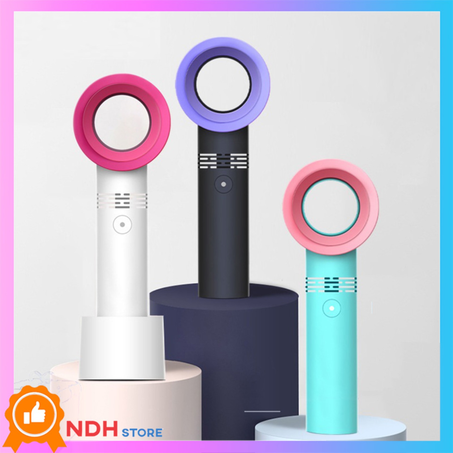 QUẠT CẦM TAY KHÔNG CÁNH ZERO 9 NHIỀU MÀU_Quạt sạc Quạt mini sạc pin Quat mini cute Han Quoc Quat tích điện Quat mi ni Quạt bàn Quạt để bàn