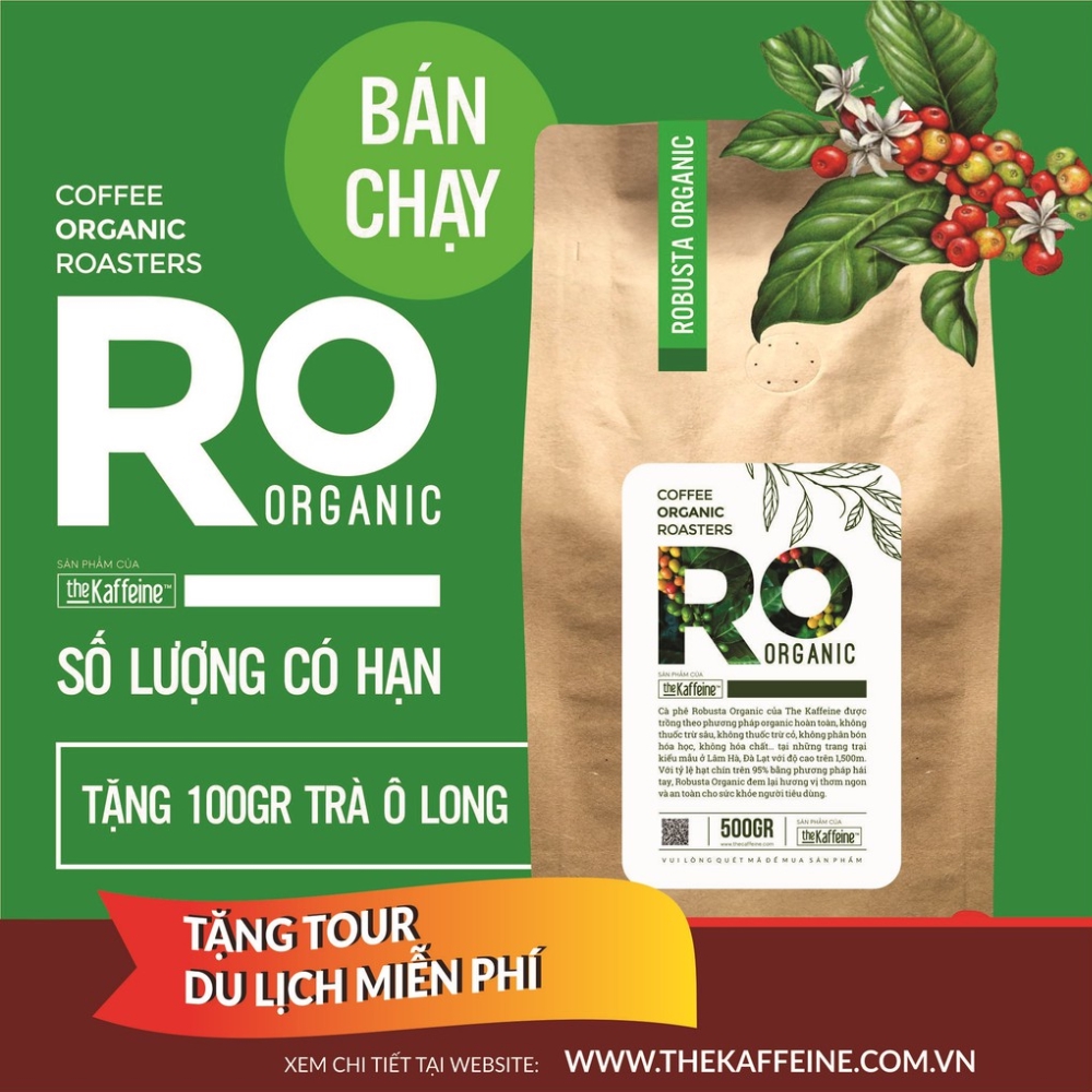 [HCM]Cà phê Robusta Organic 500g_The Kaffeine Coffee