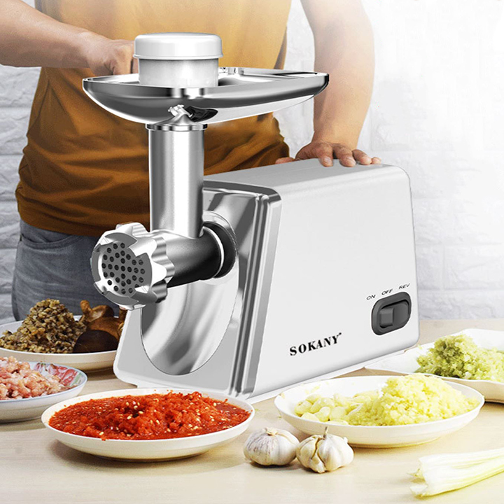 Máy xay và đùn thịt làm xúc xích lạp sườn Sokany 2500W