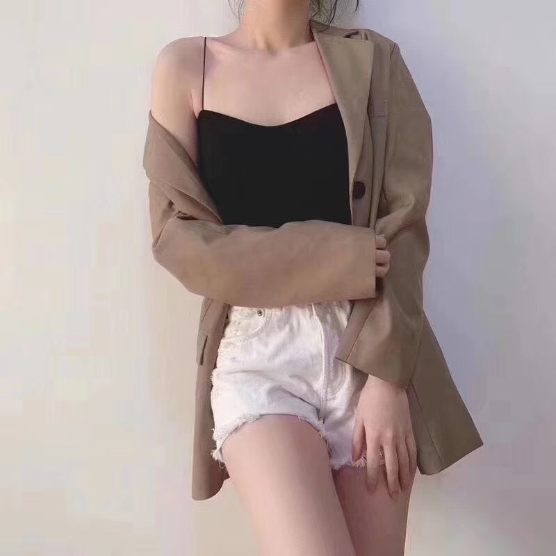 Áo bra Croptop chất liệu Cotton 2 dây mảnh sợi bún có sẵn đệm ngực freesize FLA52