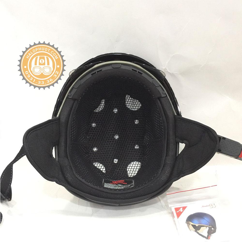 Nón bảo hiểm Andes 139 Kính Âm (Đen Bóng)
