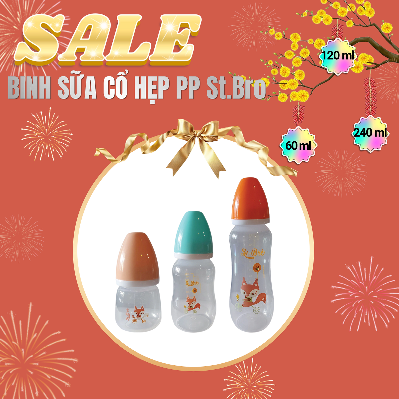 [HCM]Bình sữa PP St.Bro 60ml