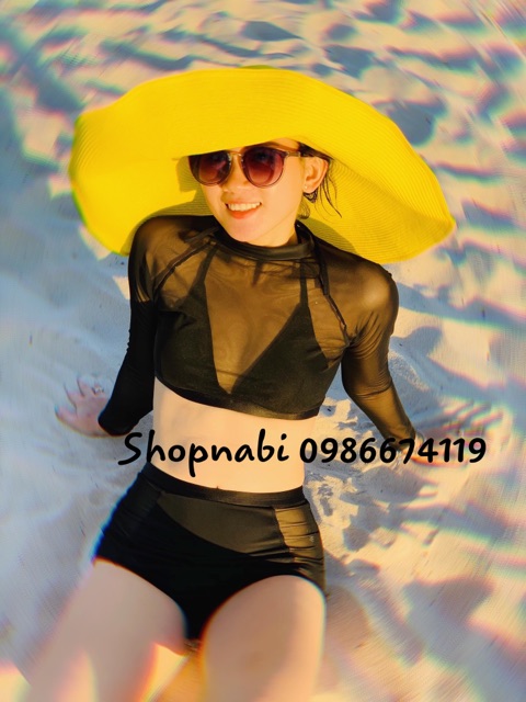 [HCM]Đồ bơi bikini tay dài phối lưới siêu hot