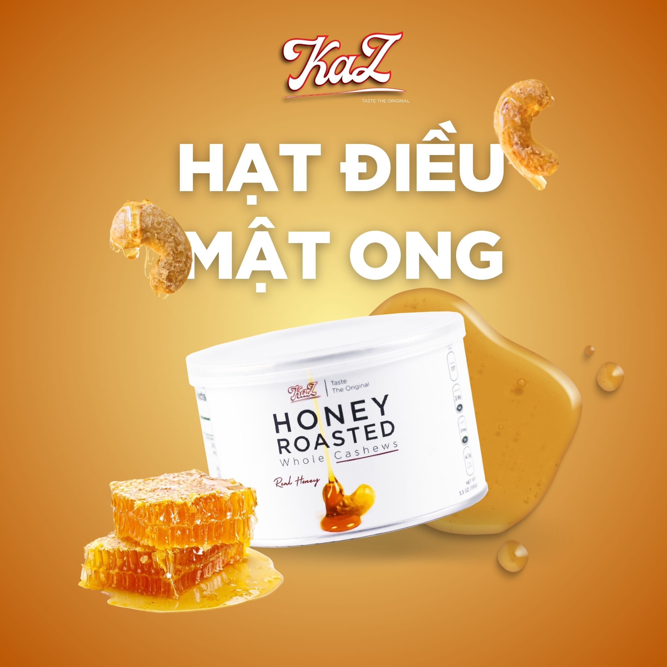 Hạt Điều Mật Ong Kaz - Honey Roasted Cashews