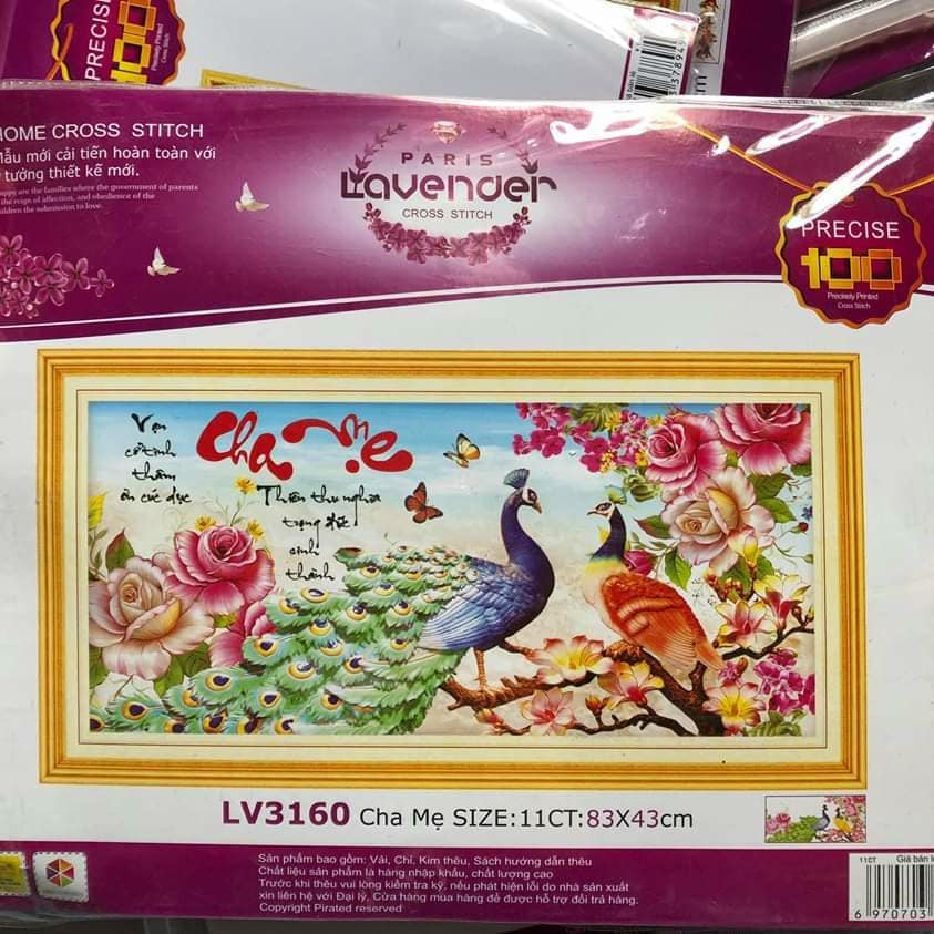 Tranh thêu chữ thập Cha mẹ DLH-222789-Siêu thị tranh thêu