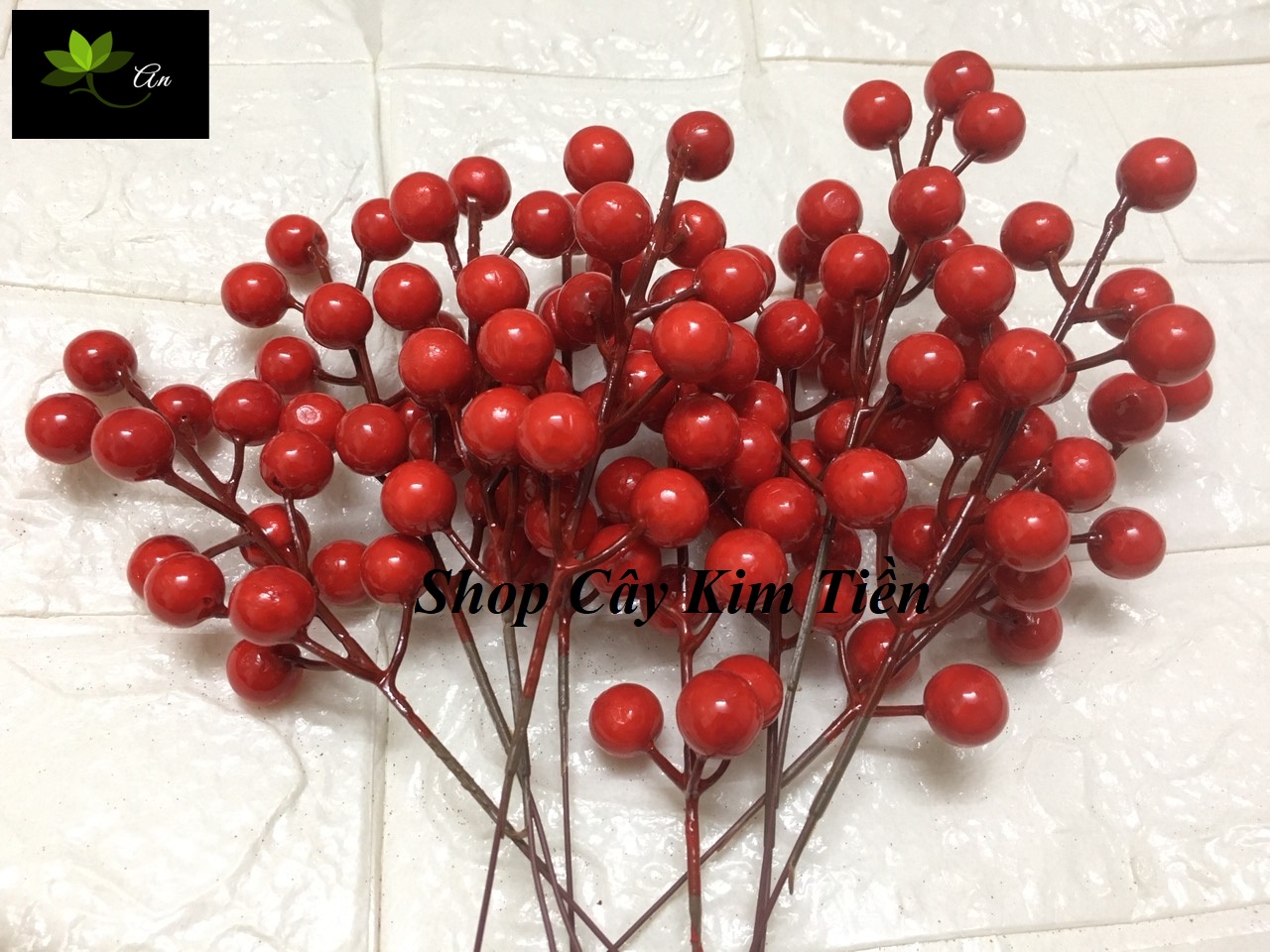 Đào đông chùm 12 quả ( quả 14mm)  dùng trong trang trí