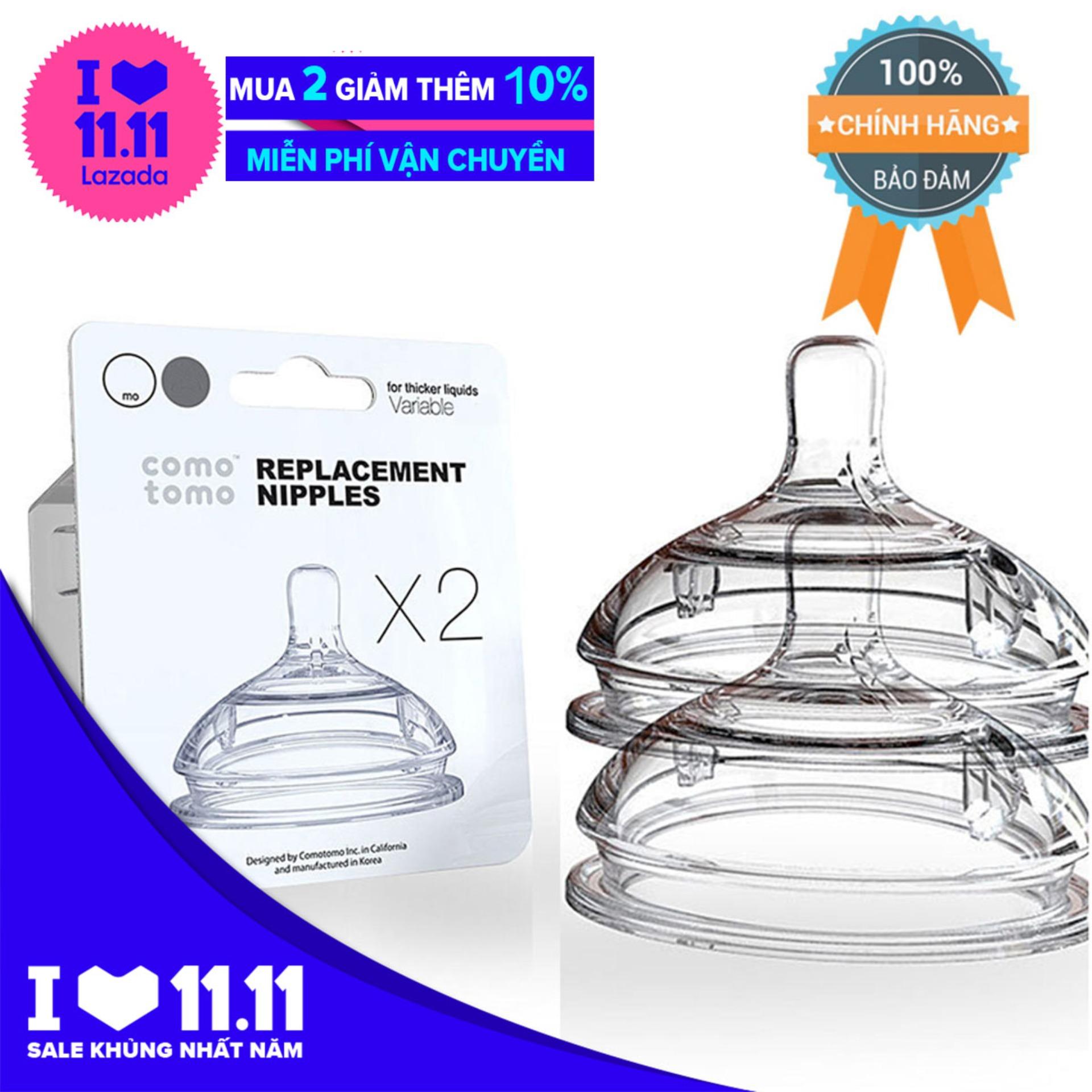 Hộp 2 Núm ty rời COMOTOMO Size 3 trẻ  6th (Hãng phân phối chính thức)