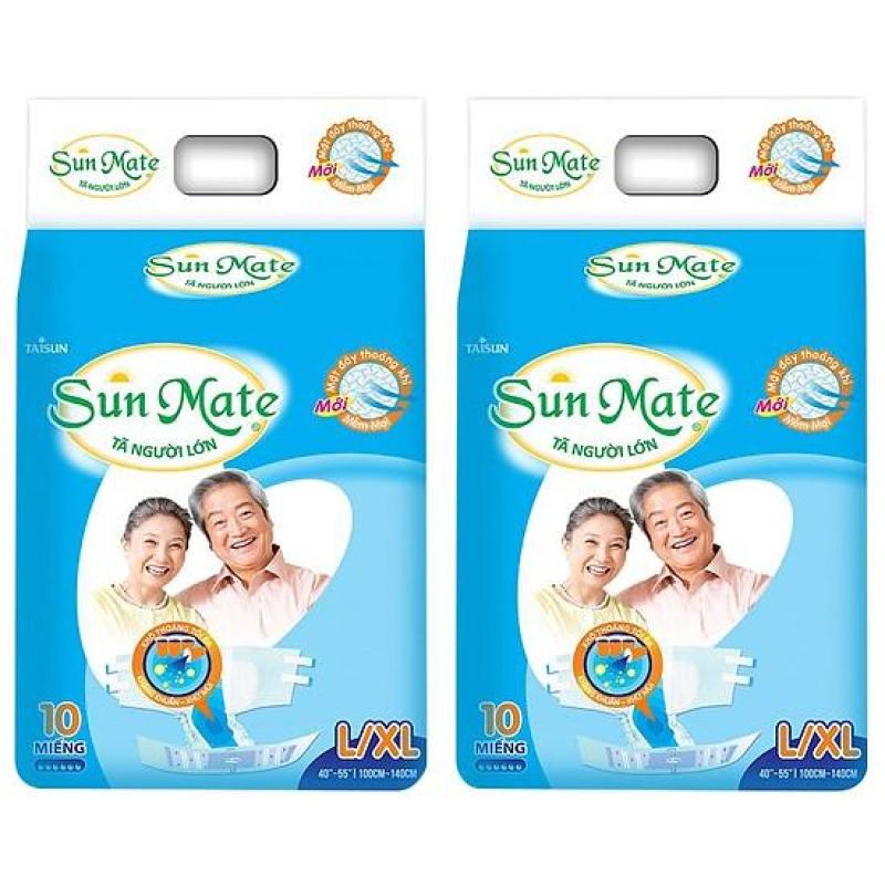 Combo 2 gói tã người lớn Sunmate size LXL10 cho vòng bụng 100 đến 140 cm tốt nhất