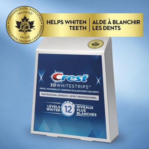 Hộp 20 cặp miếng dán trắng răng (20 miếng dán hàm trên, 20 miếng dán hàm dưới) C.r.e.s.t 3D White Professional Effects của Mỹ