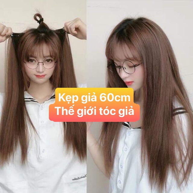 [HCM]KẸP TÓC GIẢ NỬA ĐẦU THẲNG DÀI