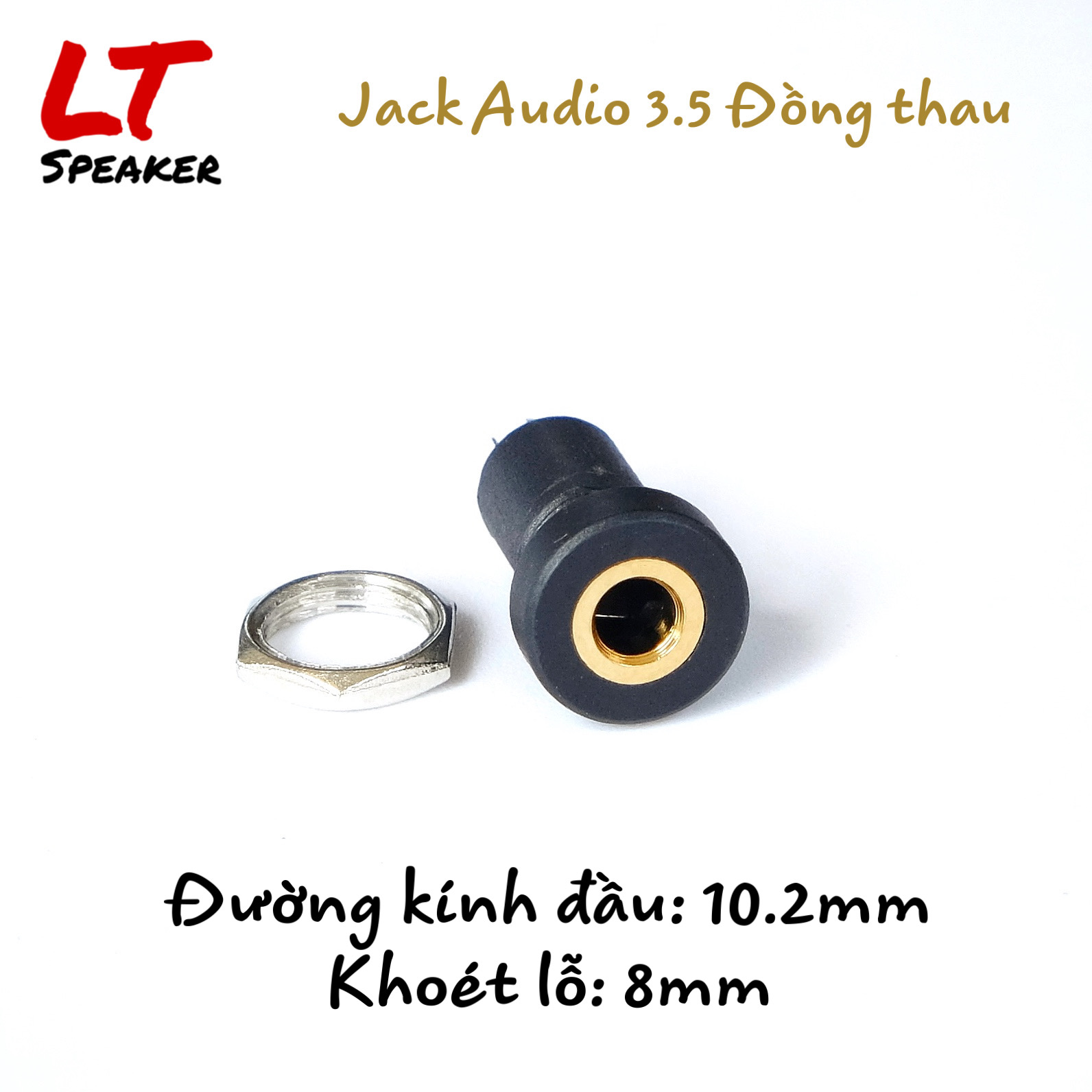 Jack cái Audio 3.5 mm chất liệu Đồng thau - 4 chân