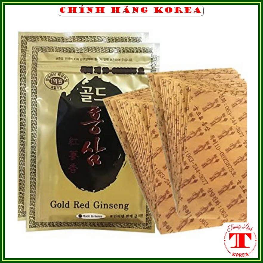 Cao dán hồng sâm hàn quốc đặc biệt Gold Red Ginseng, túi 20 miếng