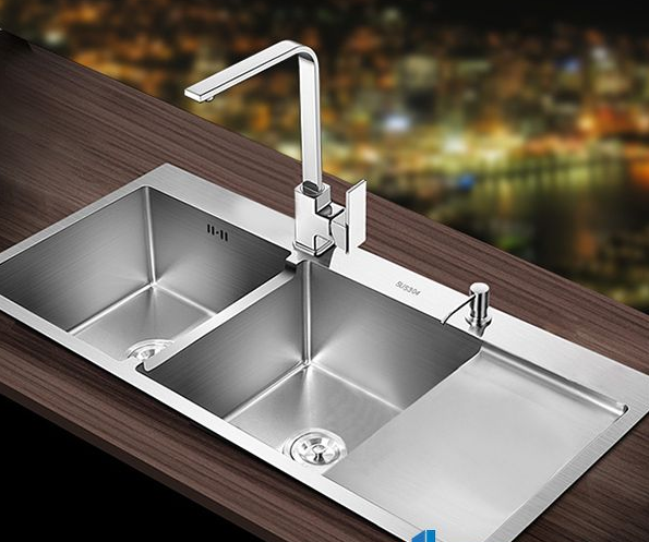 [HCM]CHẬU RỬA CHÉN ĐÚC INOX 304 SIÊU BỀN KÍCH THƯỚC 100X48+ TẶNG RỔ KÉO ĐA NĂNG