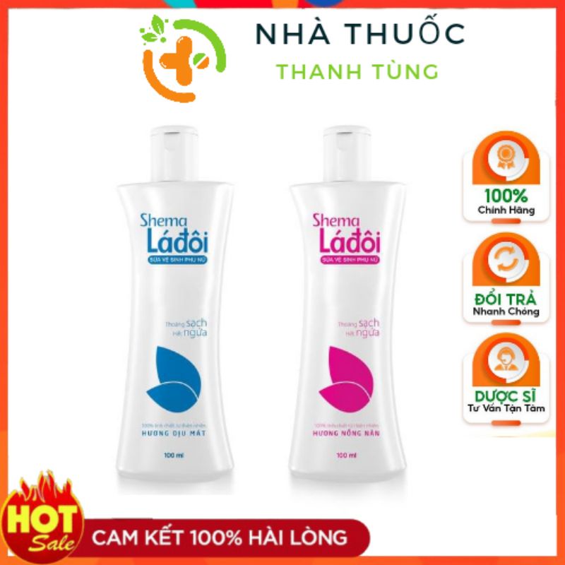 Dung dich vệ sinh phụ nữ shema lá đôi chai 100ml