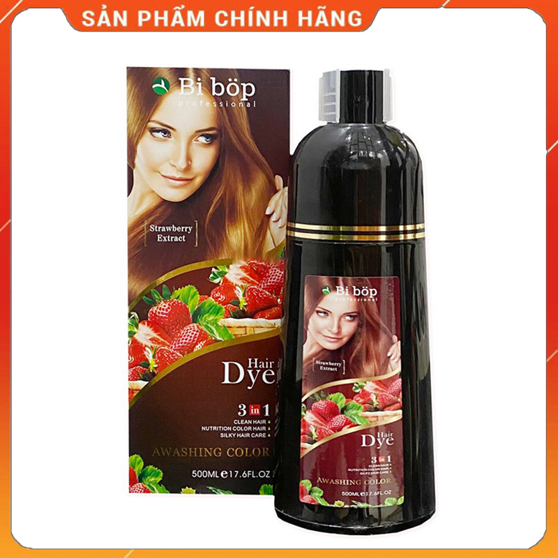 Dầu Gội Thảo Dược Phủ Bạc Bi Bop Nhật Bản 500ml Đen - Nâu , Tóc Chắc Khỏe , Mềm Mượt BIBOP