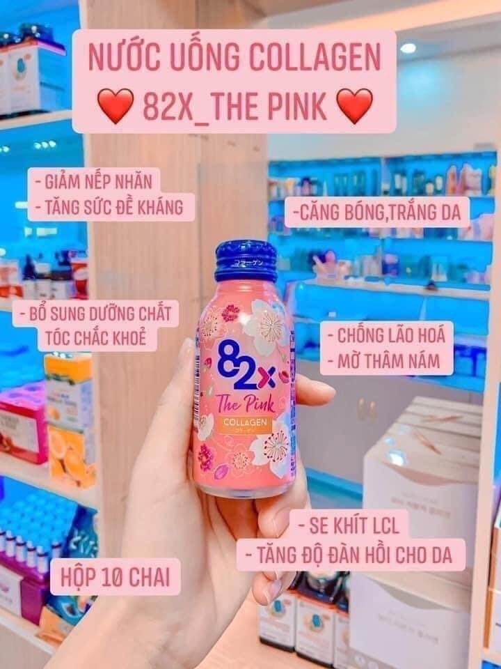 NƯỚC UỐNG COLLAGEN MASHIRO 82X THE PINK (HỘP 10 CHAI X 100ML)