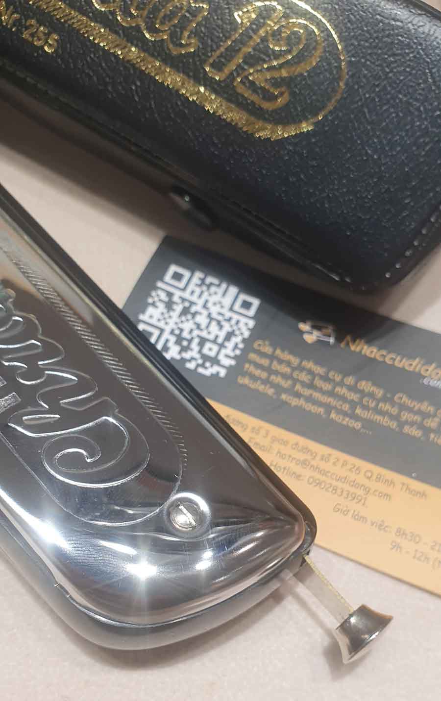 Kèn harmonica Chromatic Hohner Chrometta 12 (Bạc)
