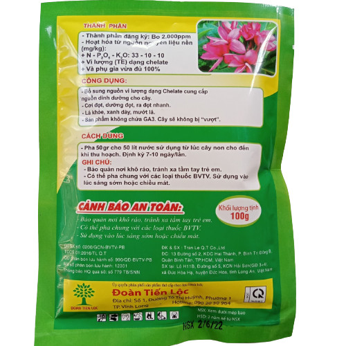 Phân bón Vua Đọt, đâm chồi, lá to, mập đọt (2 gói 100g + 2 tasieu)