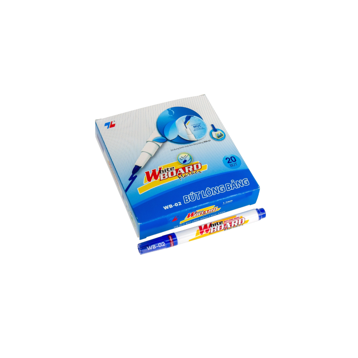 Bút Lông Bảng Nhỏ Thiên Long WB-02 - Đầu Bút 1.1mm - Mực Xanh