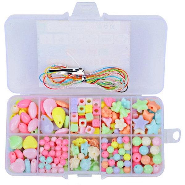 Small 10 Grid Childrens Beaded Toys Diy Handmade Girl Wear Necklace Bracelet Beads Educational Toys