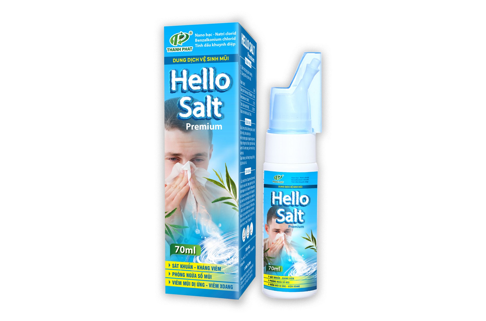 Dung Dịch Vệ Sinh Mũi Hello Salt Premium (Người lớn) - Dung tích 70ml/chai