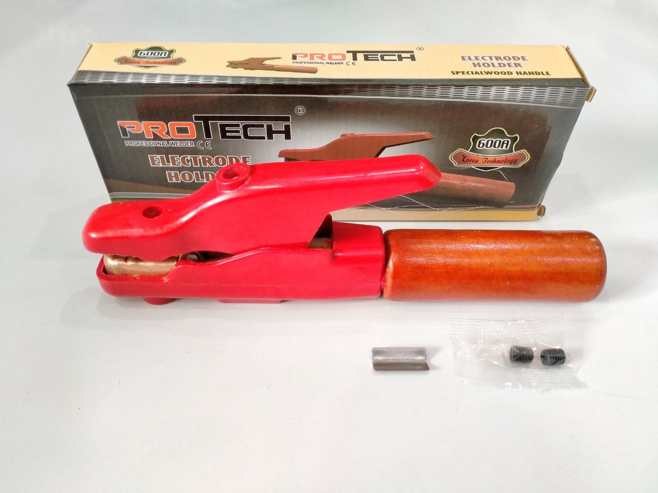 Kiềm hàn cán gỗ, kiềm hàn tay gỗ 600A Protech