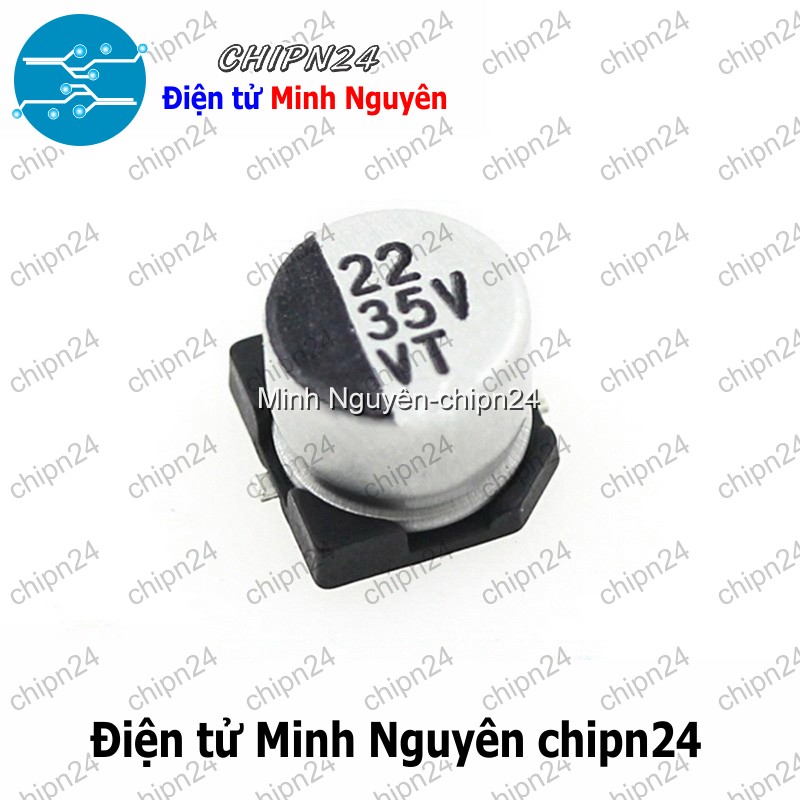 [5 con] (K297) Tụ nhôm 22uF 35V 5x5mm (SMD Dán) - HH003520