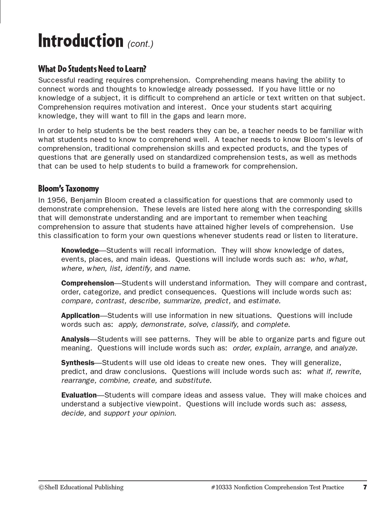 Nonfiction Comprehension Test Practice Level 3 (sách đen trắng) Sách tiếng anh