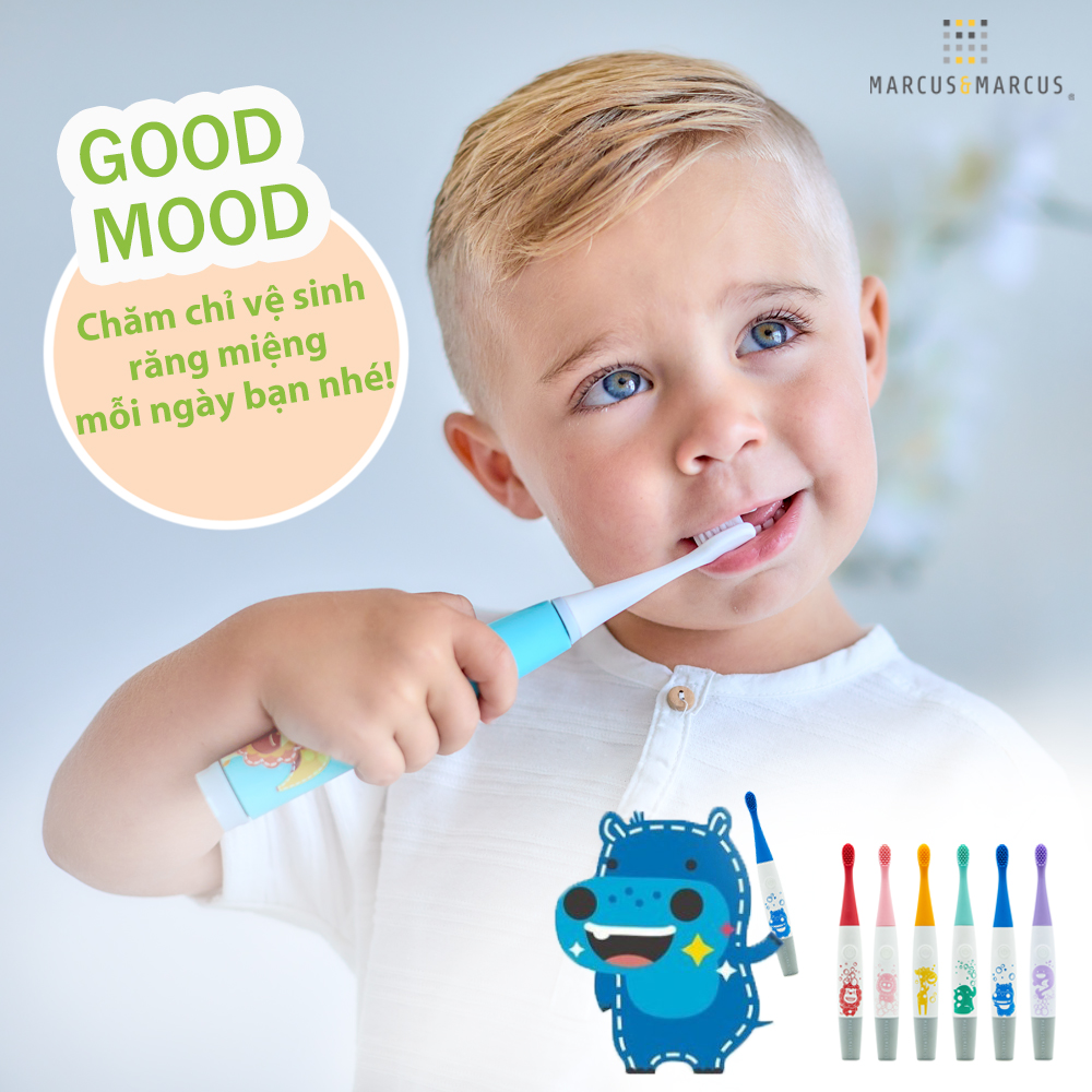 Bản Chải Đánh Răng Silicon Chạy Pin Cho Bé Marcus & Marcus, Từ 3 Tuổi - Marcus