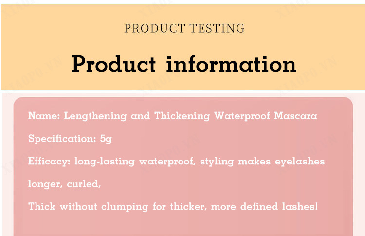 xiaopo Curling Mascara with ExtraFine Brush for Extended and Thickened Lashes