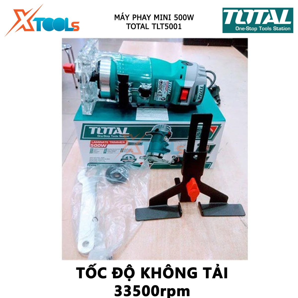 Máy phay mini đa năng  TOTAL TLT5001 Máy phay mini cầm tay có điện thế220-240V Công suất 500W, Tốc độ: 3500rpm, 6.3mm and 1/4" XTOOLs