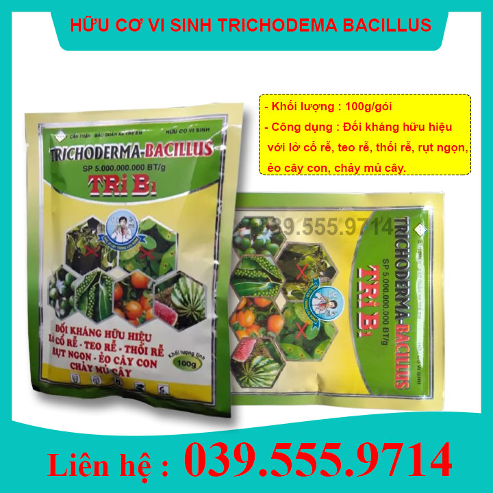Chế phẩm hữu cơ vi sinh Trichoderma Bacilius gói 100g