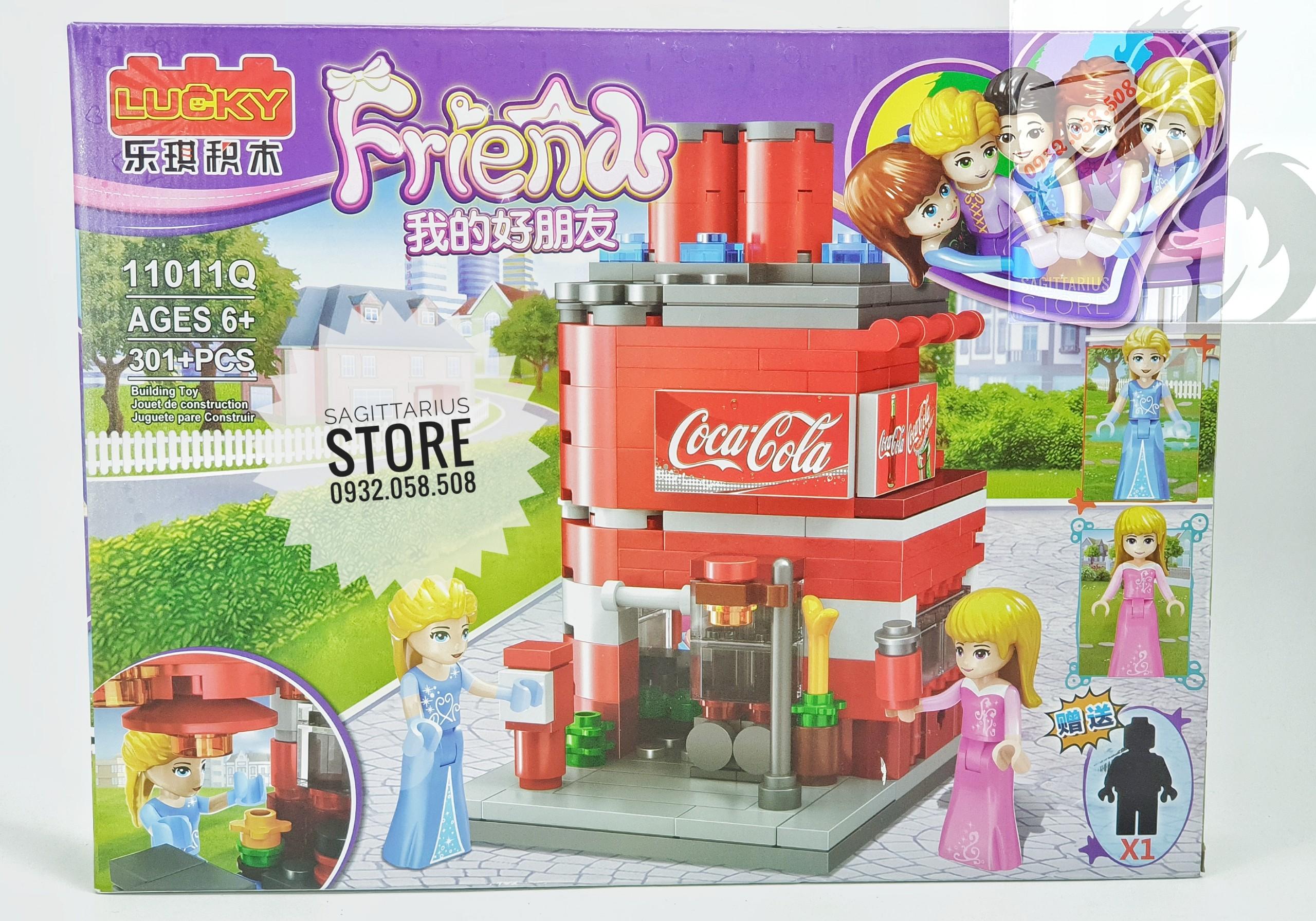 Bộ lego friend lucky 11011q lắp ráp quán nước coca-cola
