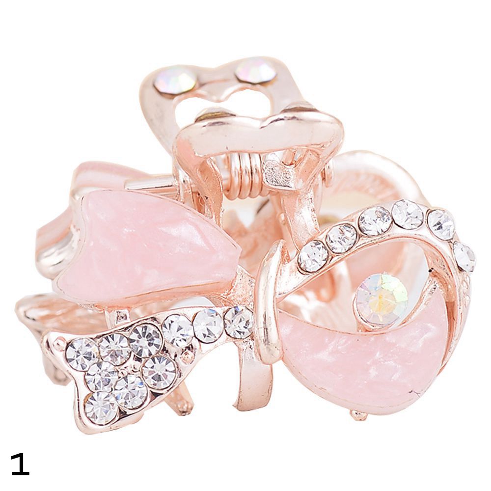 1PC hair clip Bowknot set with diamonds small catch clip fashion women's crystal mini rhinestone crown bow hairpin hairpin hair accessories