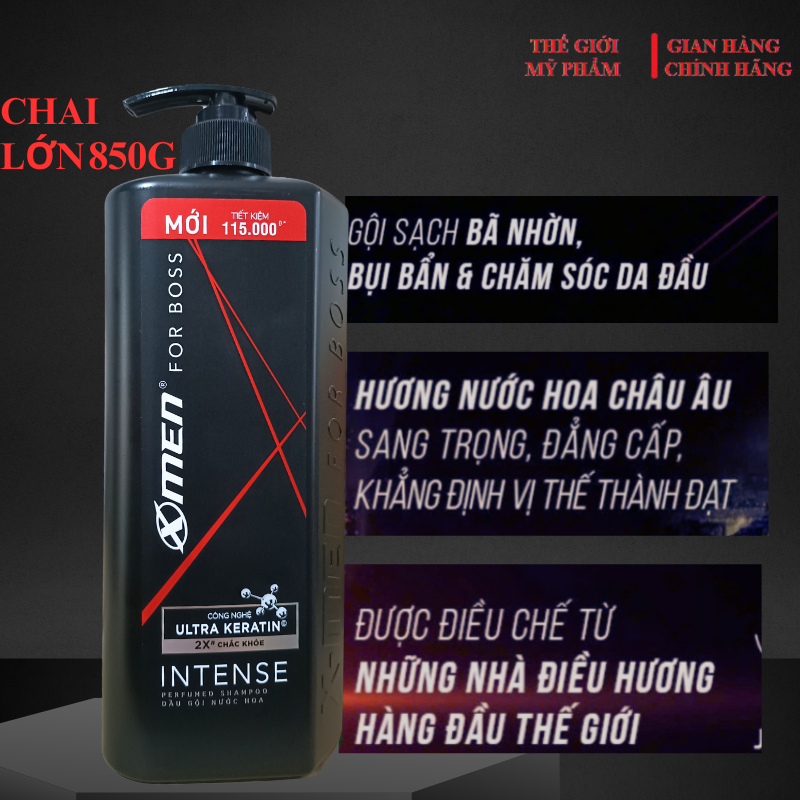 Dầu Gội Xmen For Boss Intense 850g