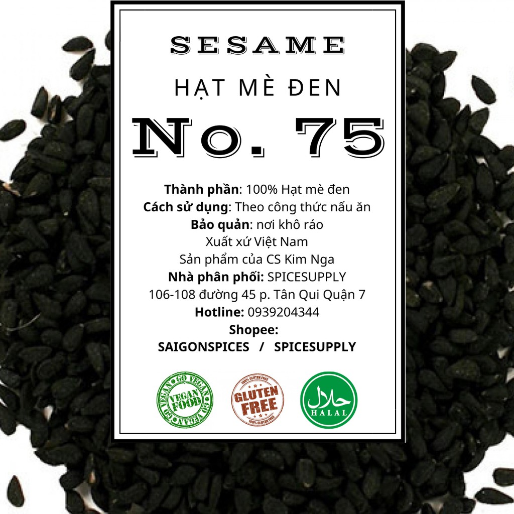 [HCM]Hũ 80g Black Sesame - Hạt Mè Đen