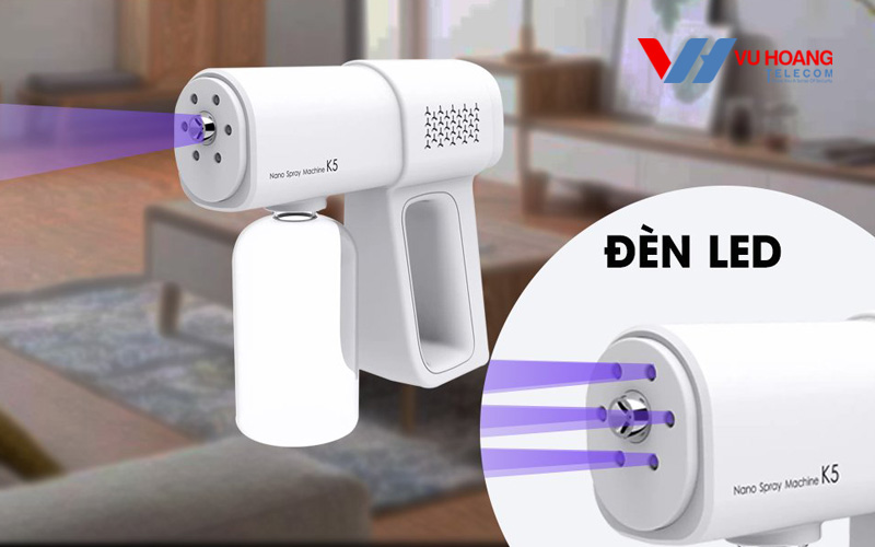Máy phun nano xịt khuẩn K5 có đèn led diệt khuẩn
