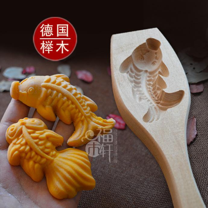 Lõm Lập Thể Cá Chép Hình Con Vật Cho Trẻ Em Pasta Hoạt Hình Mẫu Họa Tiết Bánh Mì Bánh Bí Đỏ Dính Bánh Điểm Tâm Chất Liệu Gỗ Bộ Tạo Khuôn Hình