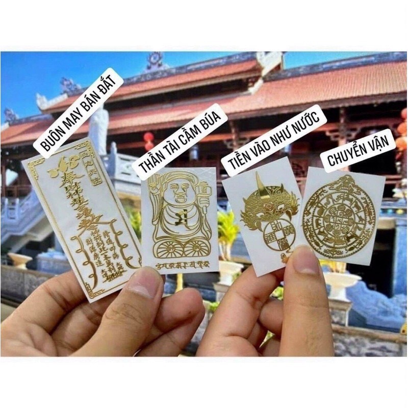 {SIÊU RẺ} Combo 4 linh phù kinh doanh buôn bán ( buôn bán đắt, thần búa, tỳ hưu, chuyển vận) dán điện thoại
