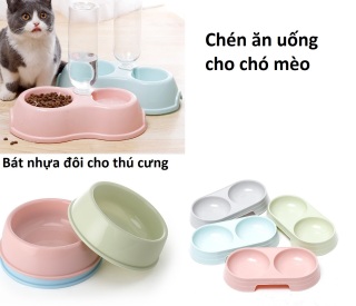 Bát nhựa chó mèo- Ăn, Uống tự động cấp nước bát ăn chó, bát uống mèo thumbnail