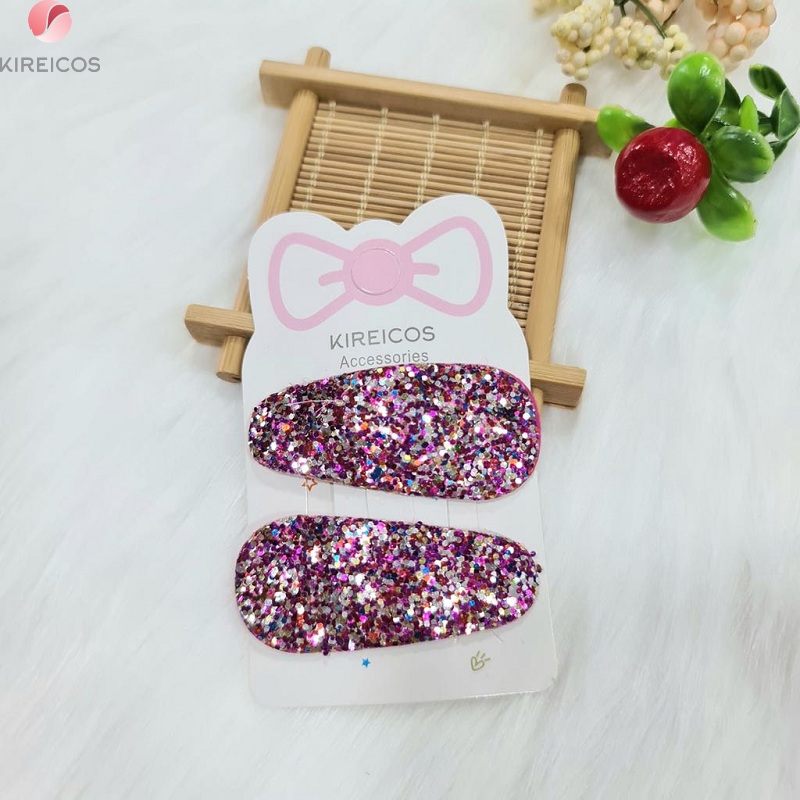 [HCM]Set 2 Kẹp Bấm Mái Lấp Lánh Có nhũ cho bé