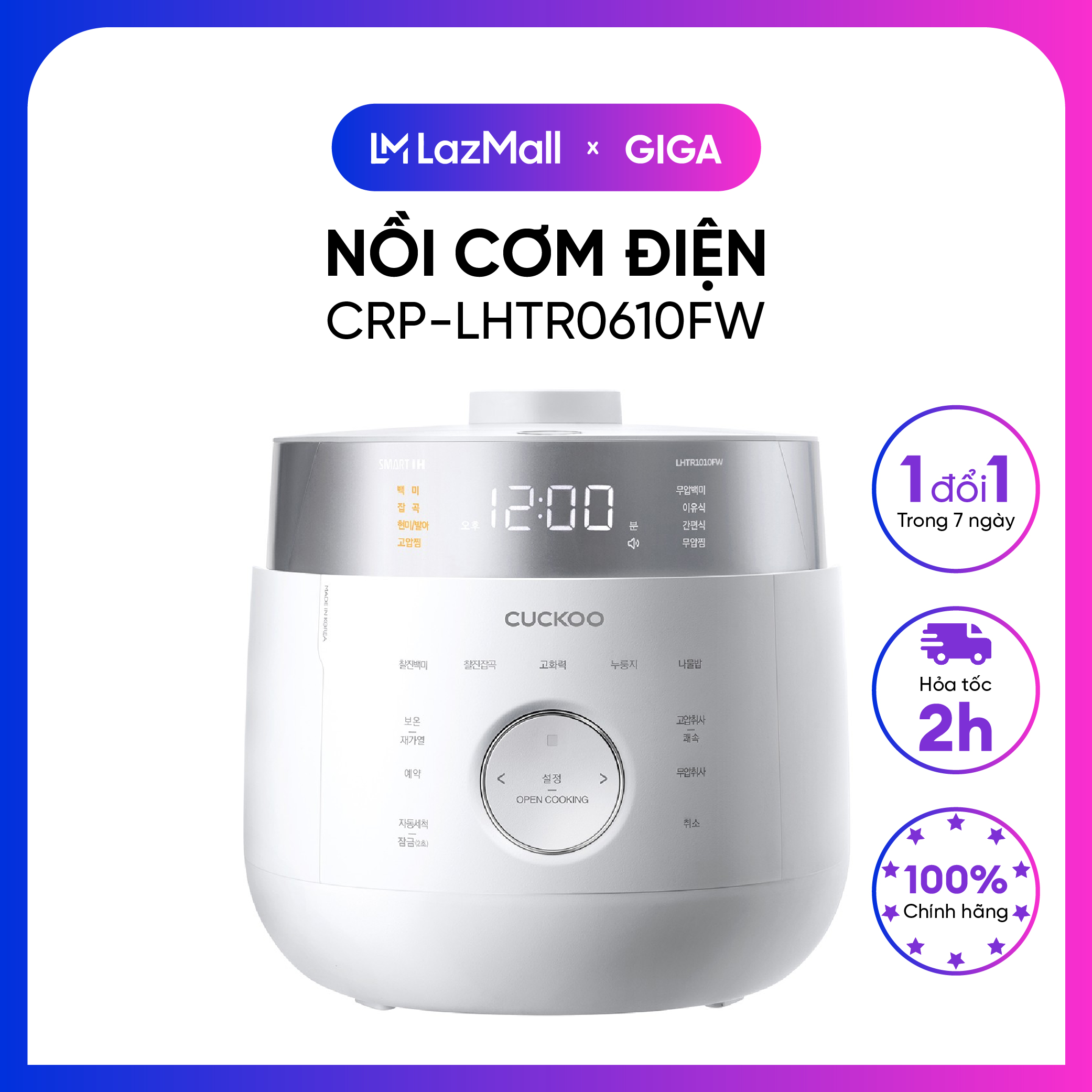 Nồi cơm hạ cánh nơi anh crp-lhtr0610fw/fb