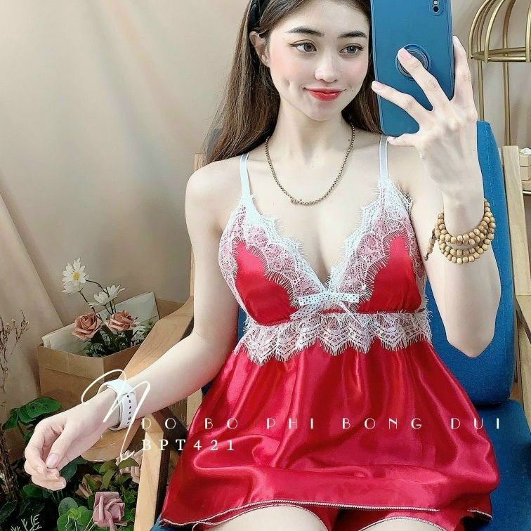 Đồ ngủ nữ sexy phối ren cực xinh Dưới 57kg Siêu Đẹp