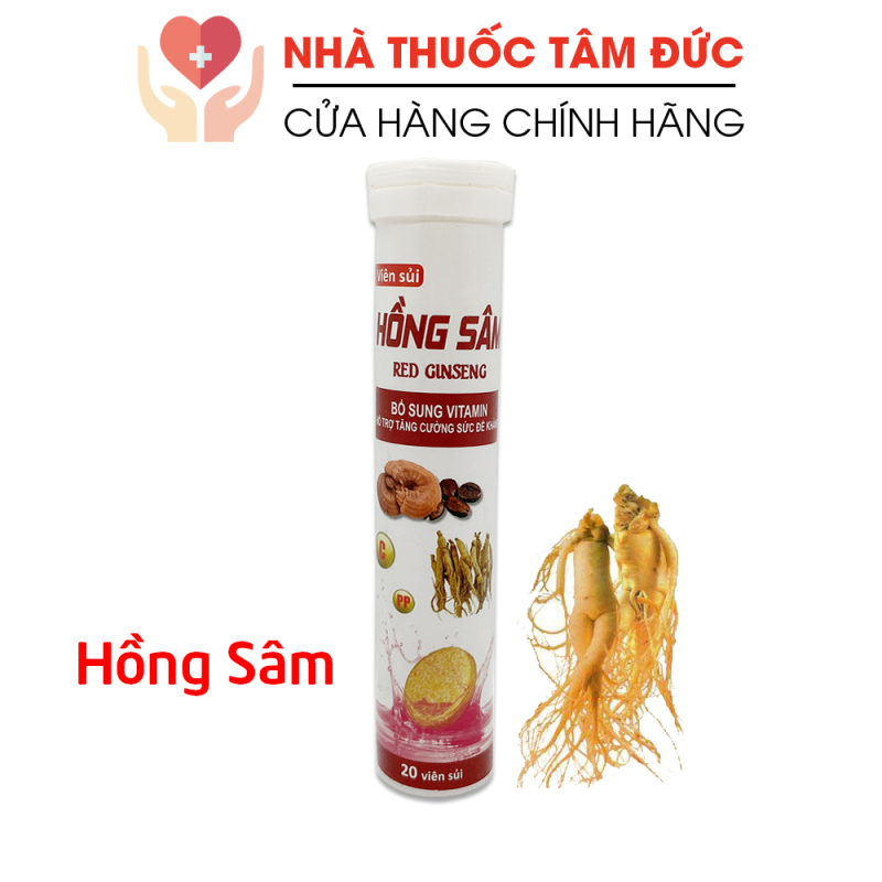[HCM]Viên sủi Hồng sâm Red Ginseng bổ sung vitamin C B PP tăng cường sức đề kháng sức khỏe - 20 viên