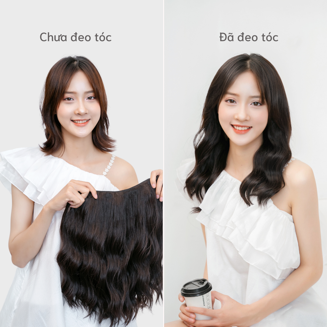 Tóc Kẹp U CAPELLI Xoăn Sóng Trục 45cm