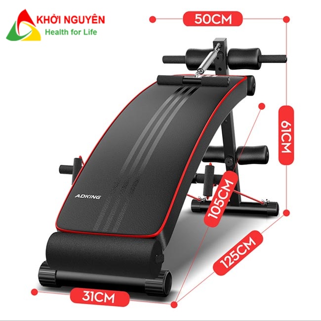Ghế cong tập bụng adking ad-177, thiết kế đa năng + hỗ trọ nhiều bài tập