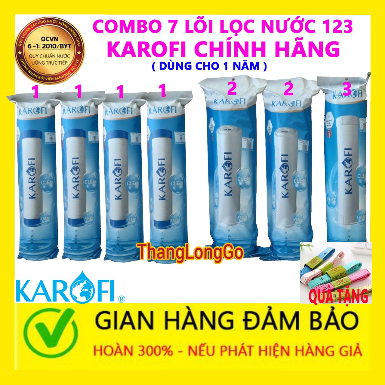 LÕI LỌC NƯỚC KAROFI SỐ 3