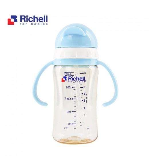 BÌNH ỐNG HÚT PPSU RICHELL (260ML-XANH LƠ)